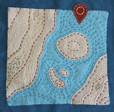 terrain map embroidery by May Bleeker-Phelan