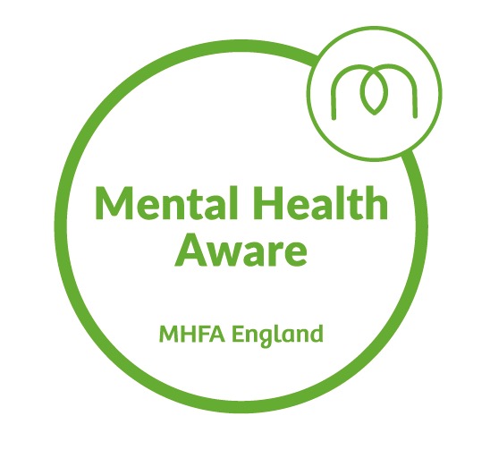 mental health aware badge from Mental Health First Aid England